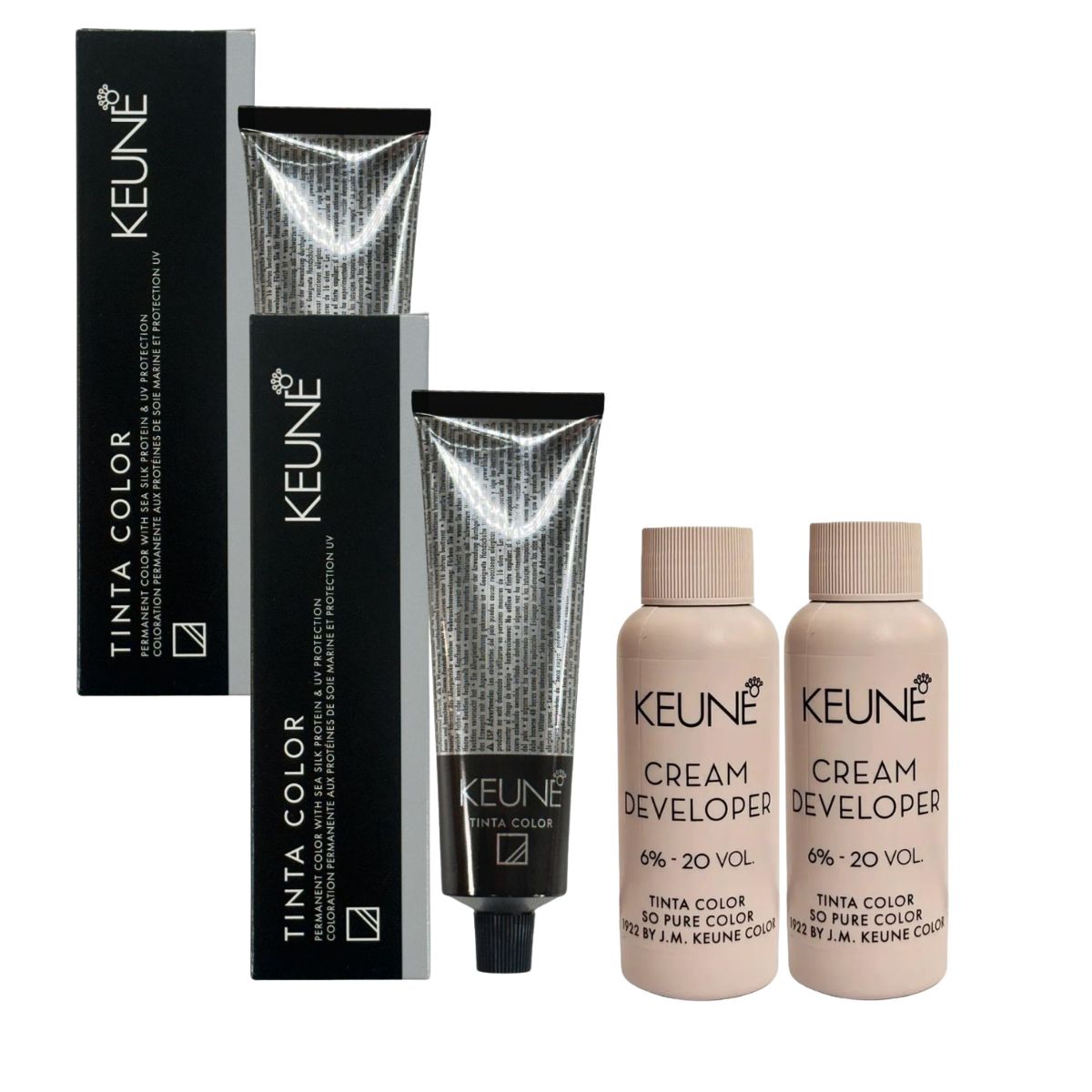 KIT 2 COLORAÇÃO 8 LOURO CLARO TINTA COLOR KEUNE + 2 OX DEVELOPER 20V