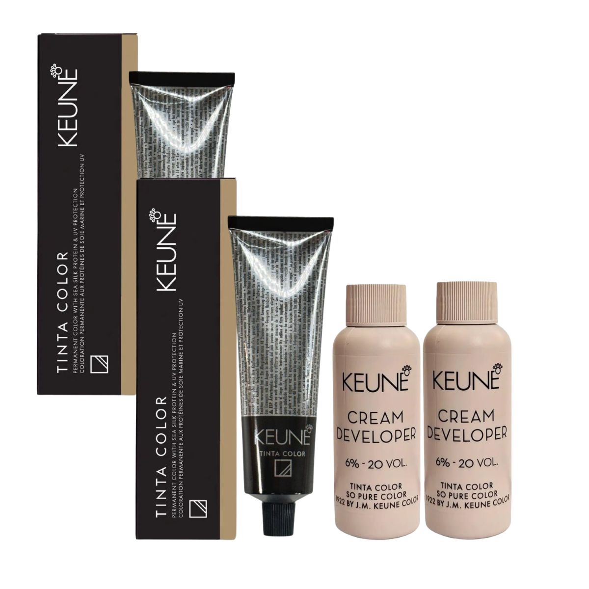 KIT 2 COLORAÇÃO TINTA COLOR 9.3 LOURO MUITO CLARO DOURADO KEUNE + 2 OX DEVELOPER