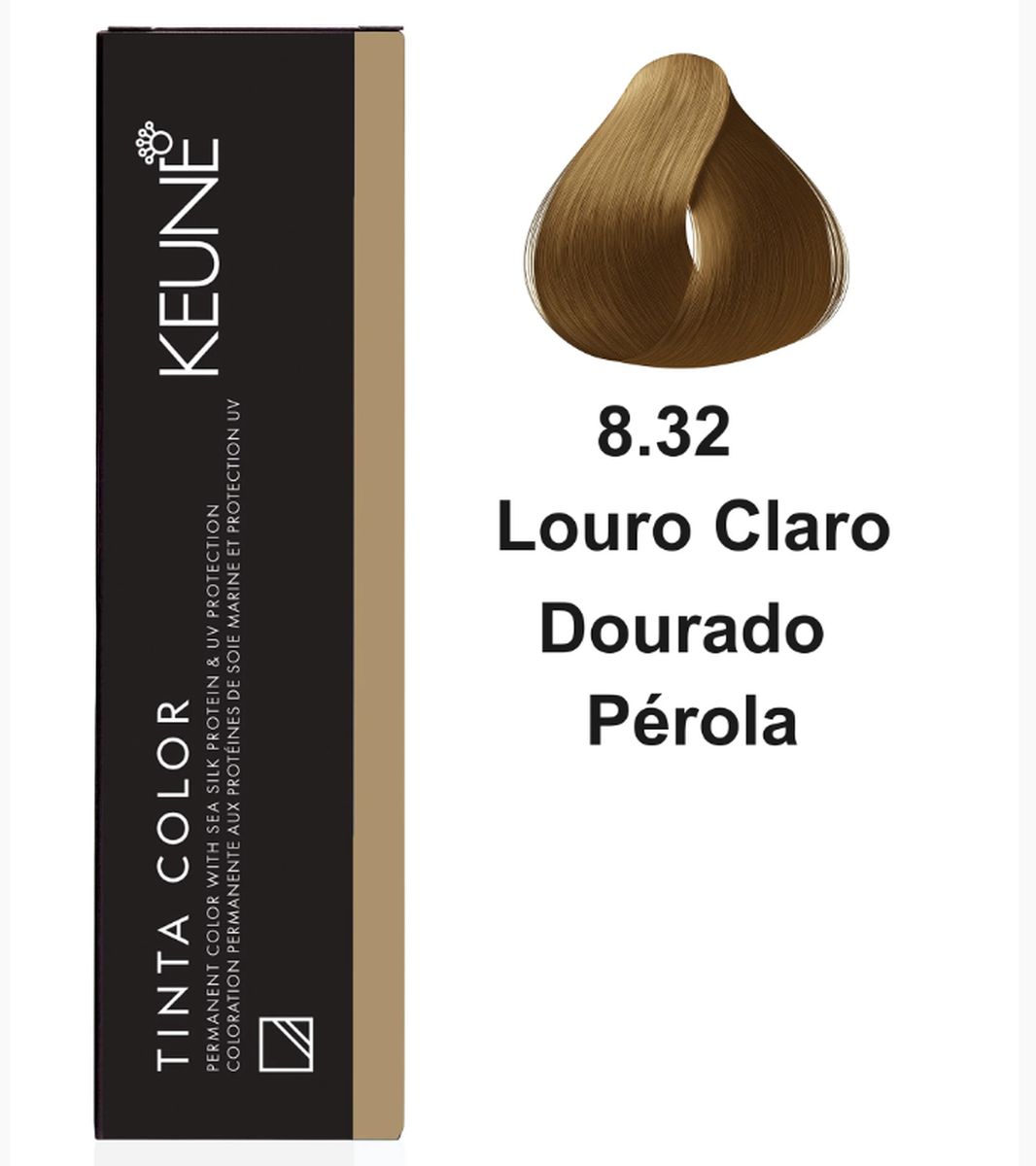 KIT 2 COLORAÇÃO TINTA COLOR 8.32 LOURO CLARO BEGE KEUNE + 2 OX DEVELOPER 20V