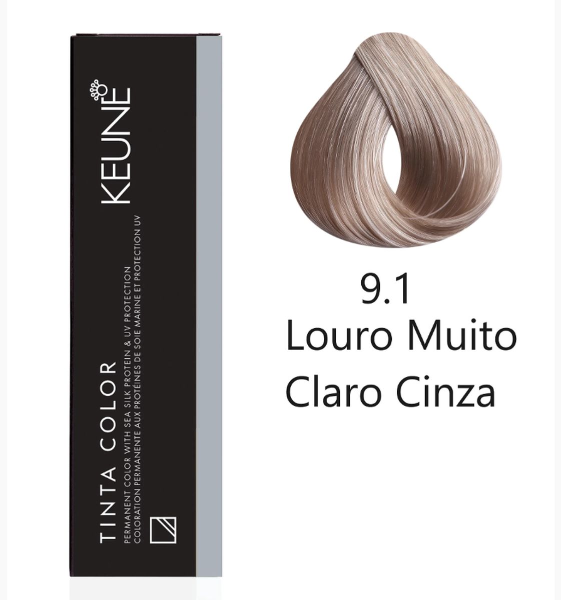 KIT 2 COLORAÇÃO TINTA COLOR 9.1 LOURO MUITO CLARO CINZA KEUNE + 2 OX DEVELOPER 2
