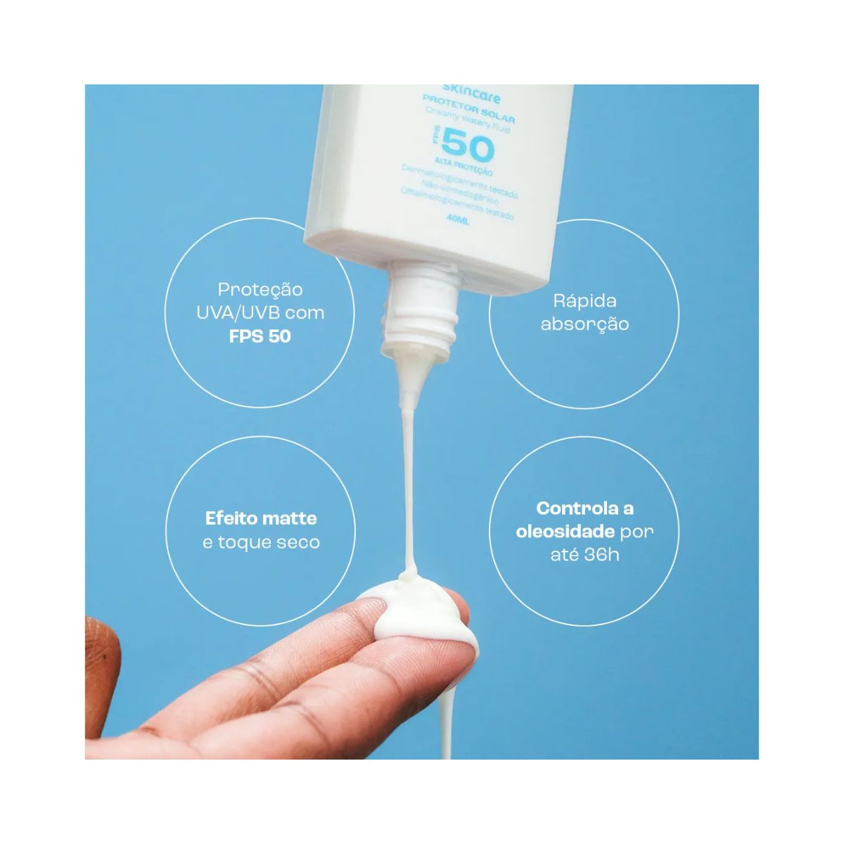 PROTETOR SOLAR WATERY FLUID CREAMY SKINCARE 40ML