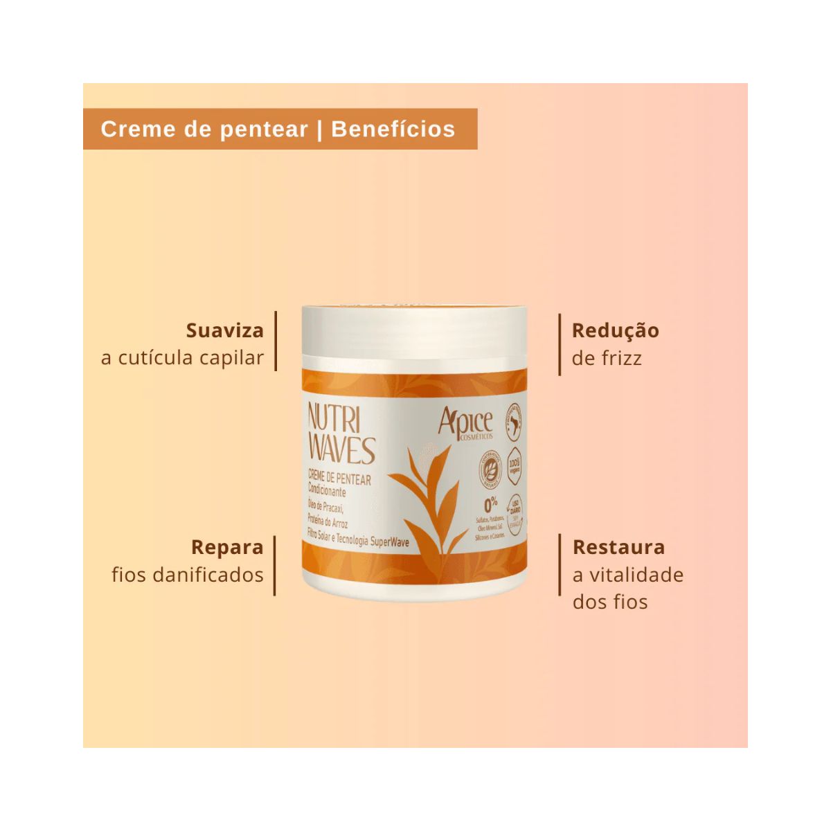 CREME PENTEAR NUTRI WAVES APICE 500G