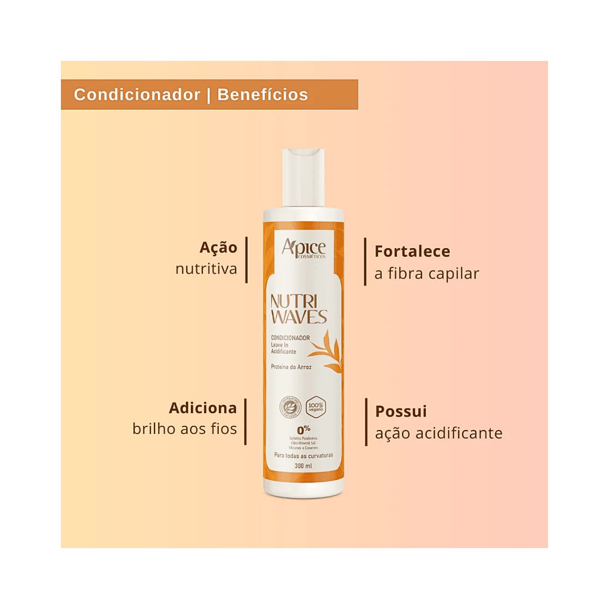 CONDICIONADOR NUTRI WAVES APICE 300ML