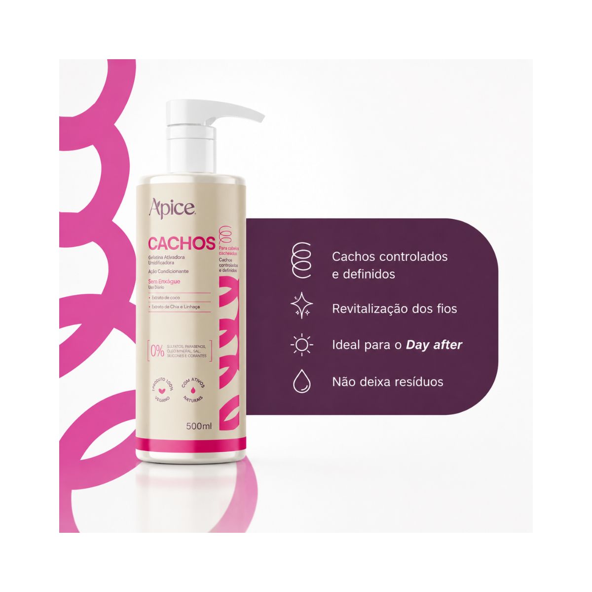 GELATINA CACHOS ATIVADOR UMIDIFICADOR APICE 500ML