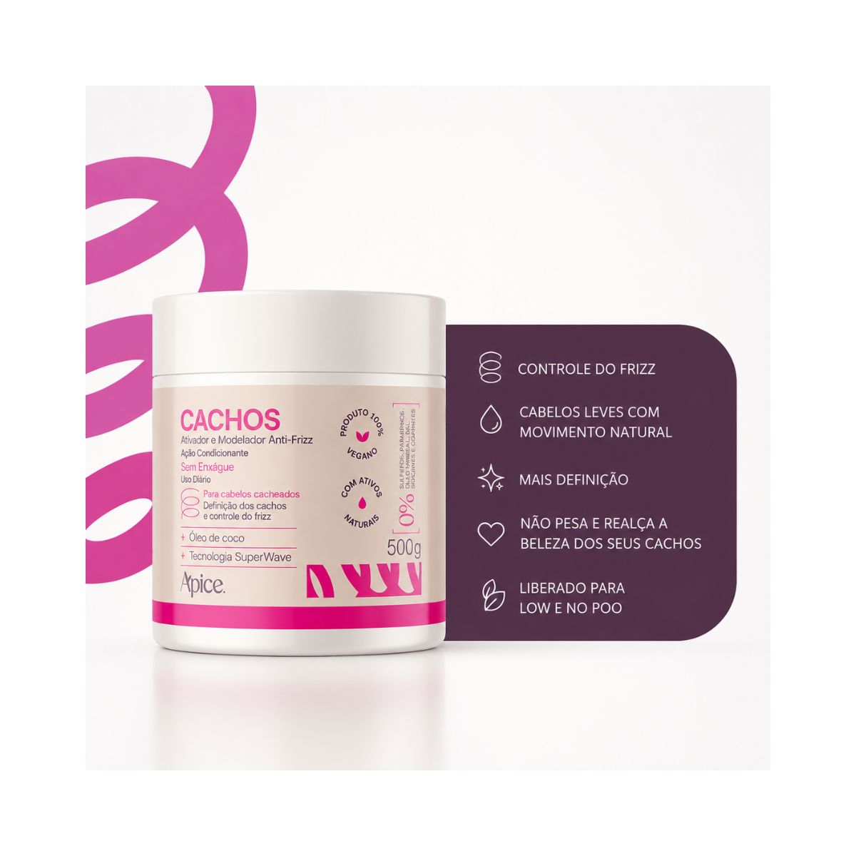 ATIVADOR MODELADOR CACHOS ANTI-FRIZZ APICE 500G