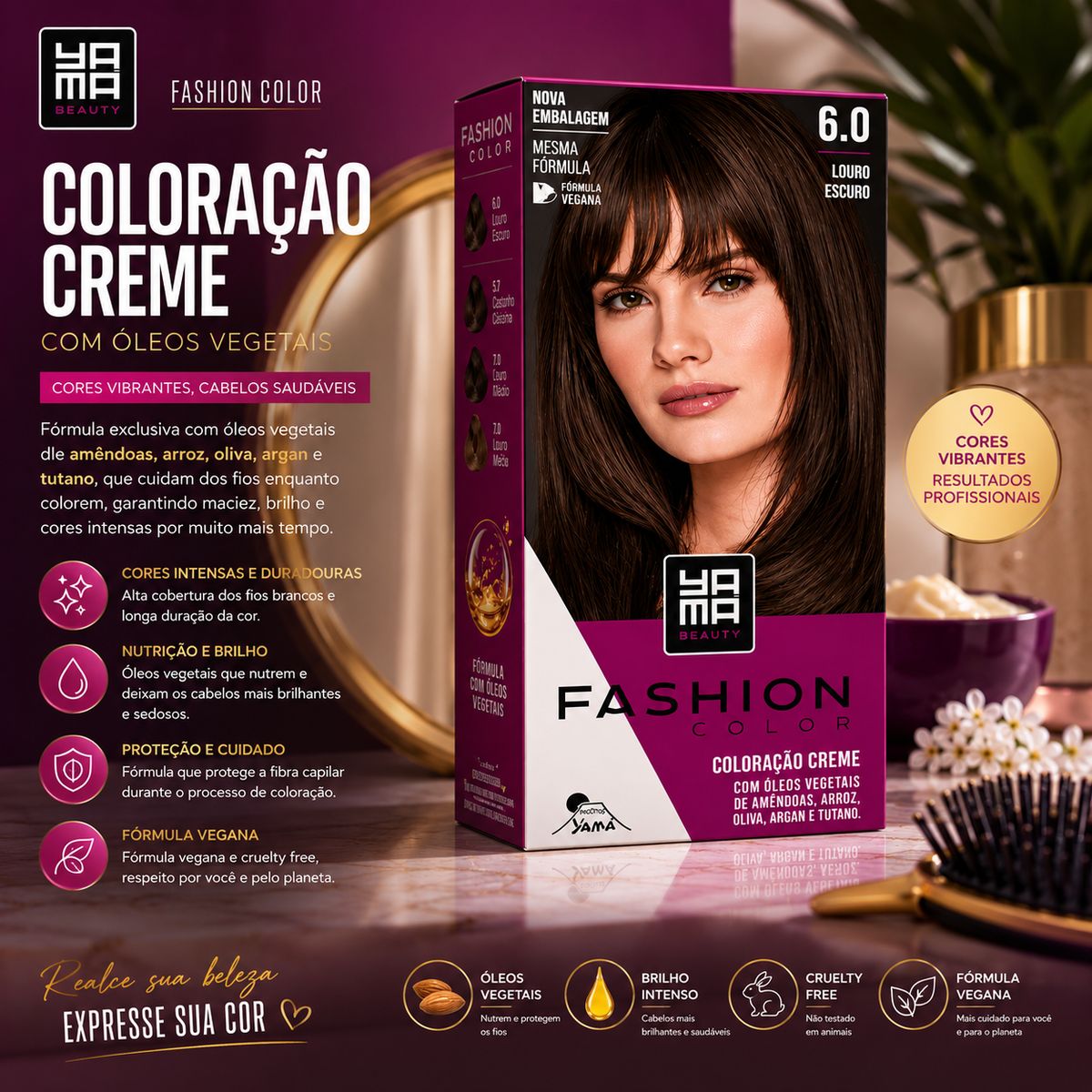 MINI KIT FASHION COLOR 6.0 LOURO ESCURO YAMA