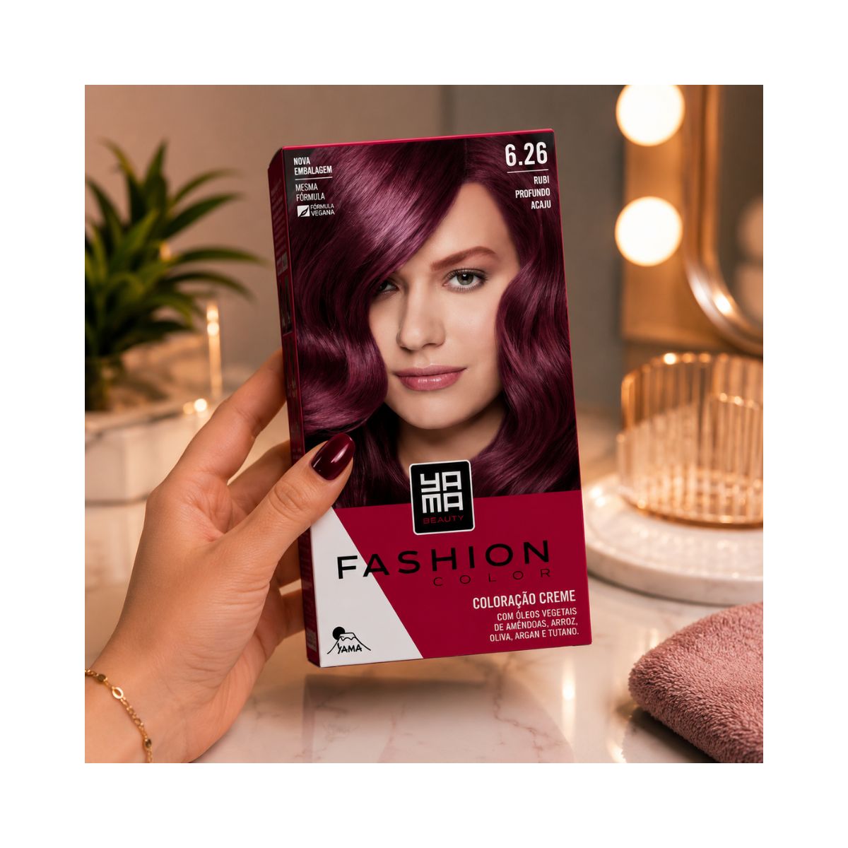 MINI KIT FASHION COLOR 6.26 LOURO ESCURO IRISADO VERMELHO MARSALA YAMA