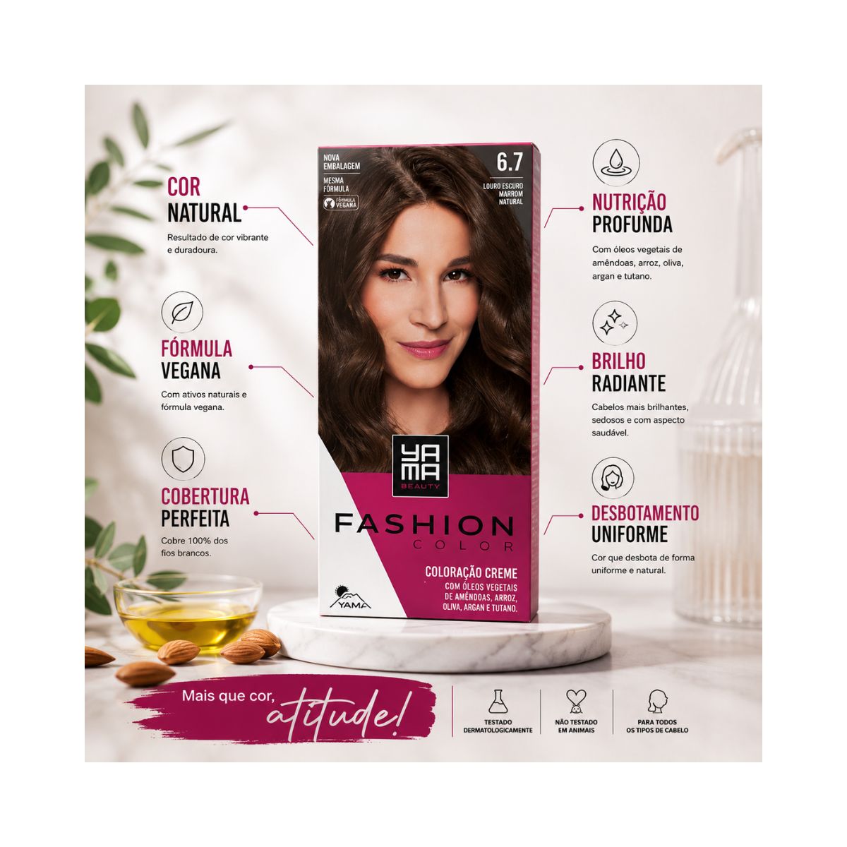 MINI KIT FASHION COLOR 6.7 LOURO MARROM ESCURO YAMA