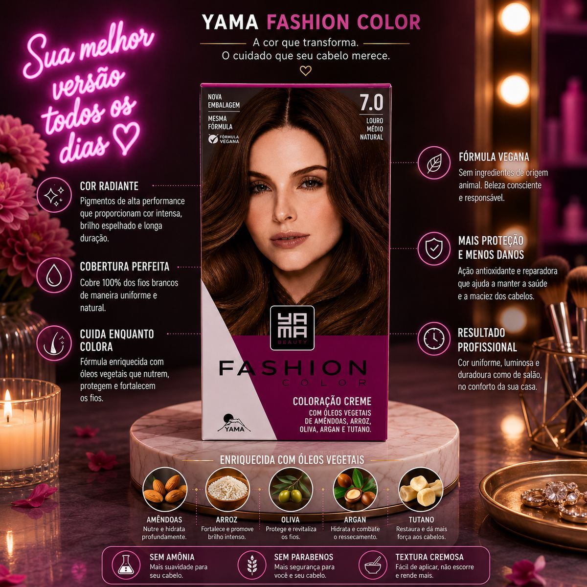 MINI KIT FASHION COLOR 7.0 LOURO MEDIO YAMA