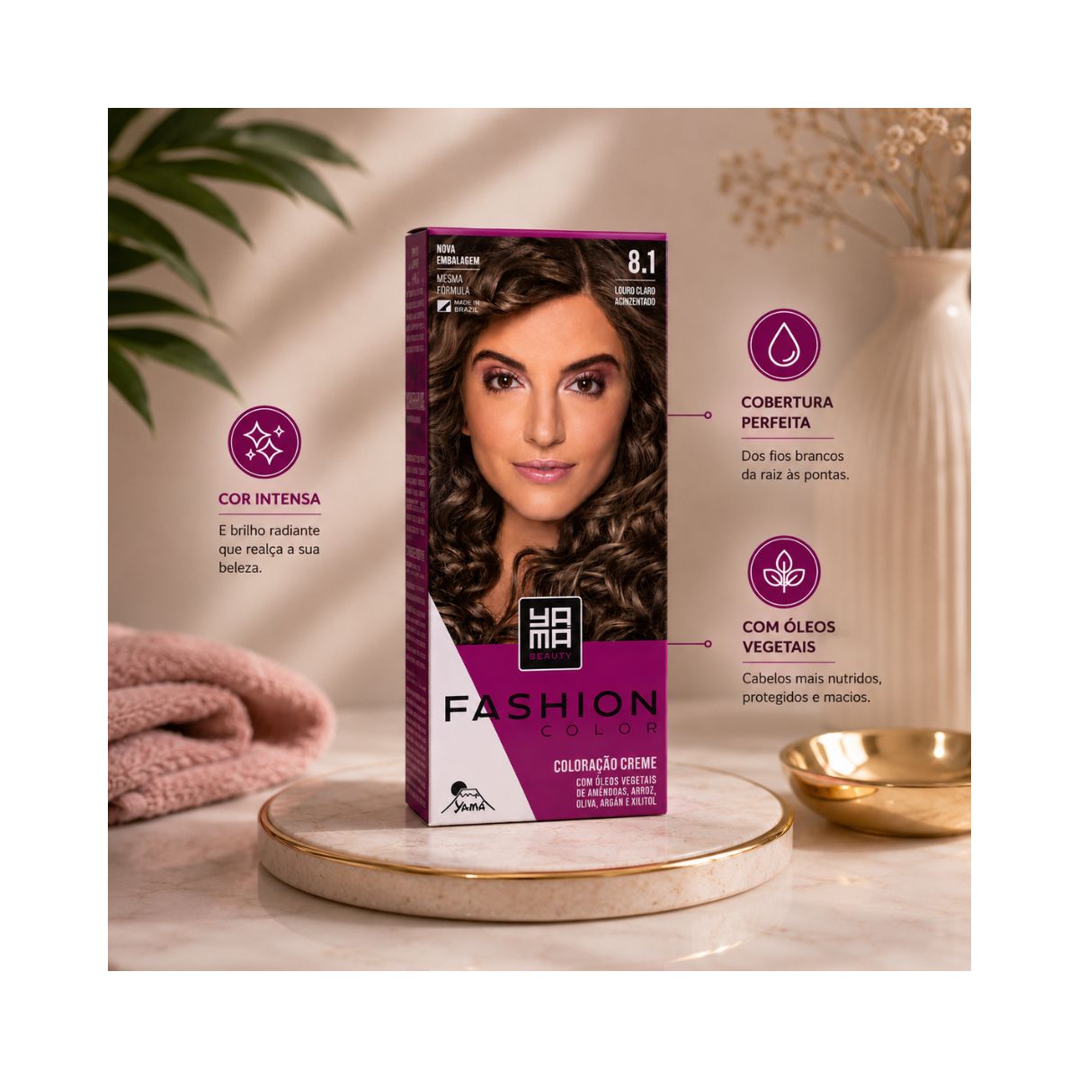 MINI KIT FASHION COLOR 8.1 LOURO CLARO ACINZENTADO YAMA