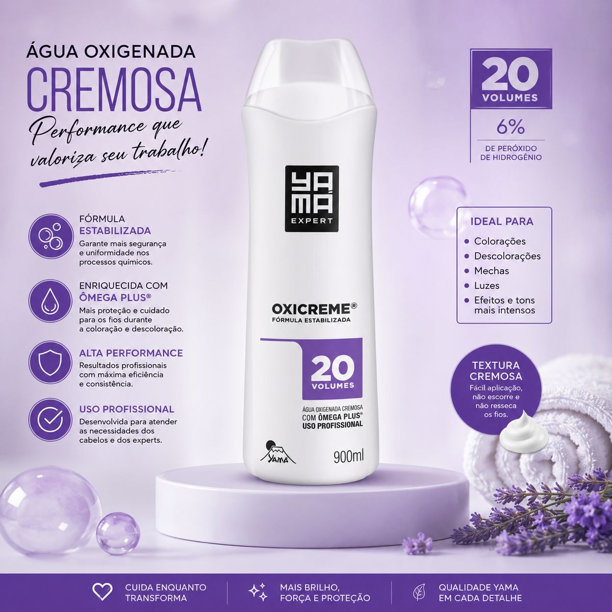 ÁGUA OXIGENADA CREMOSA PROFESSIONAL 20 VOLUMES 900ML