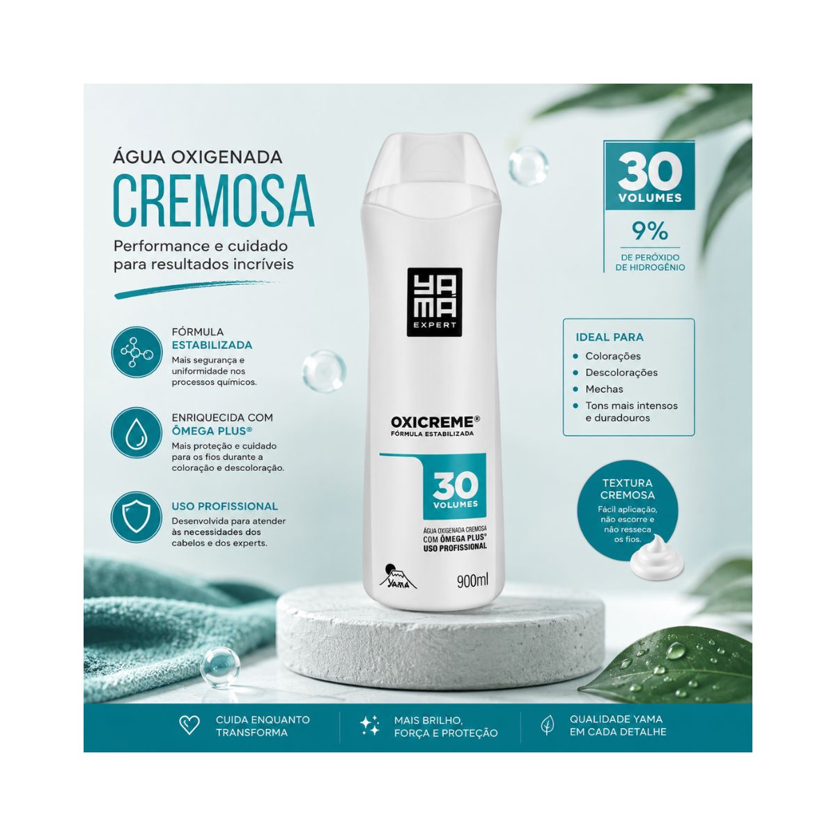 ÁGUA OXIGENADA CREMOSA PROFESSIONAL 30 VOLUMES 900ML