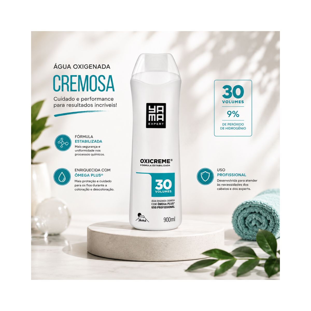 ÁGUA OXIGENADA CREMOSA PROFESSIONAL 30 VOLUMES 900ML