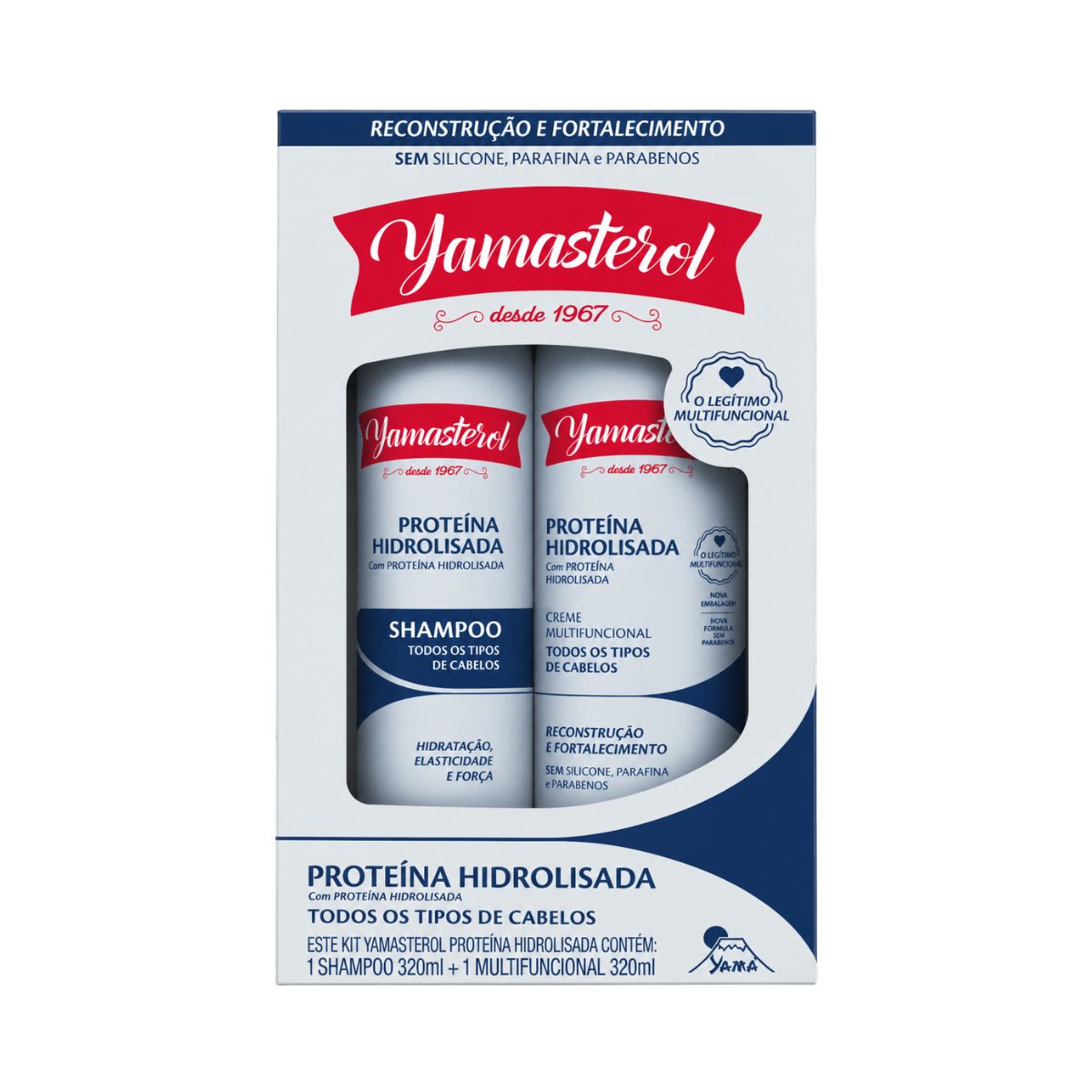KIT YAMASTEROL PROT. HIDROLISADA SHAMPOO E MULTIFUNCIONAL YAMA 320ML