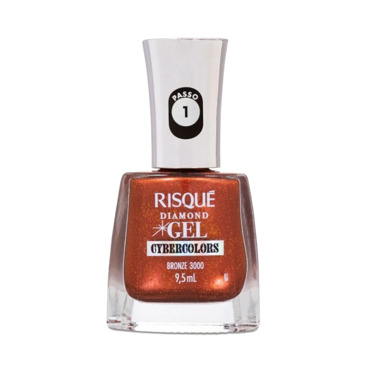 ESMALTE DIAMOND GEL METÁLICO BRONZE 3000 CYBERCOLORS RISQUE 9,5ML