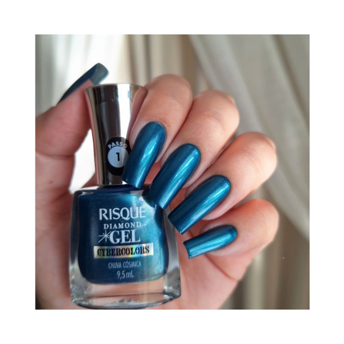 ESMALTE DIAMOND GEL METÁLICO CHUVA CÓSMICA CYBERCOLORS RISQUE 9,5ML