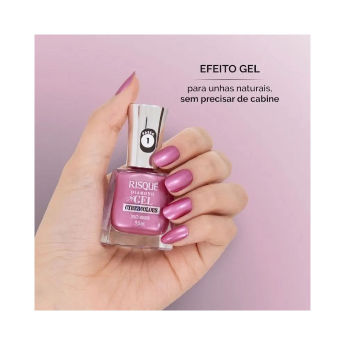 ESMALTE DIAMOND GEL METÁLICO DISCO VOADOR CYBERCOLORS RISQUE 9,5ML