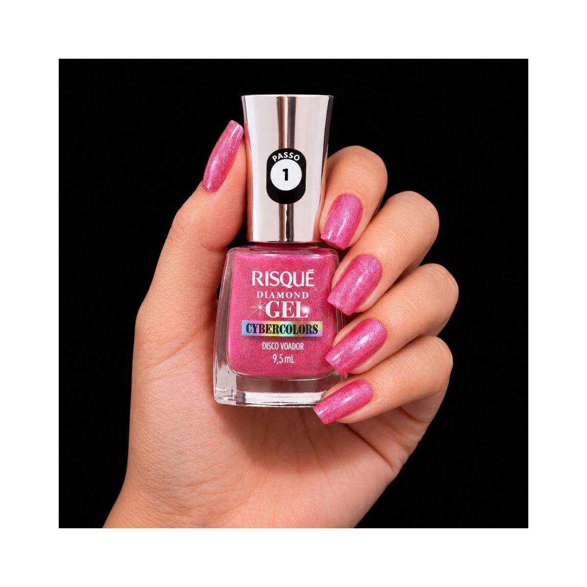 ESMALTE DIAMOND GEL METÁLICO DISCO VOADOR CYBERCOLORS RISQUE 9,5ML