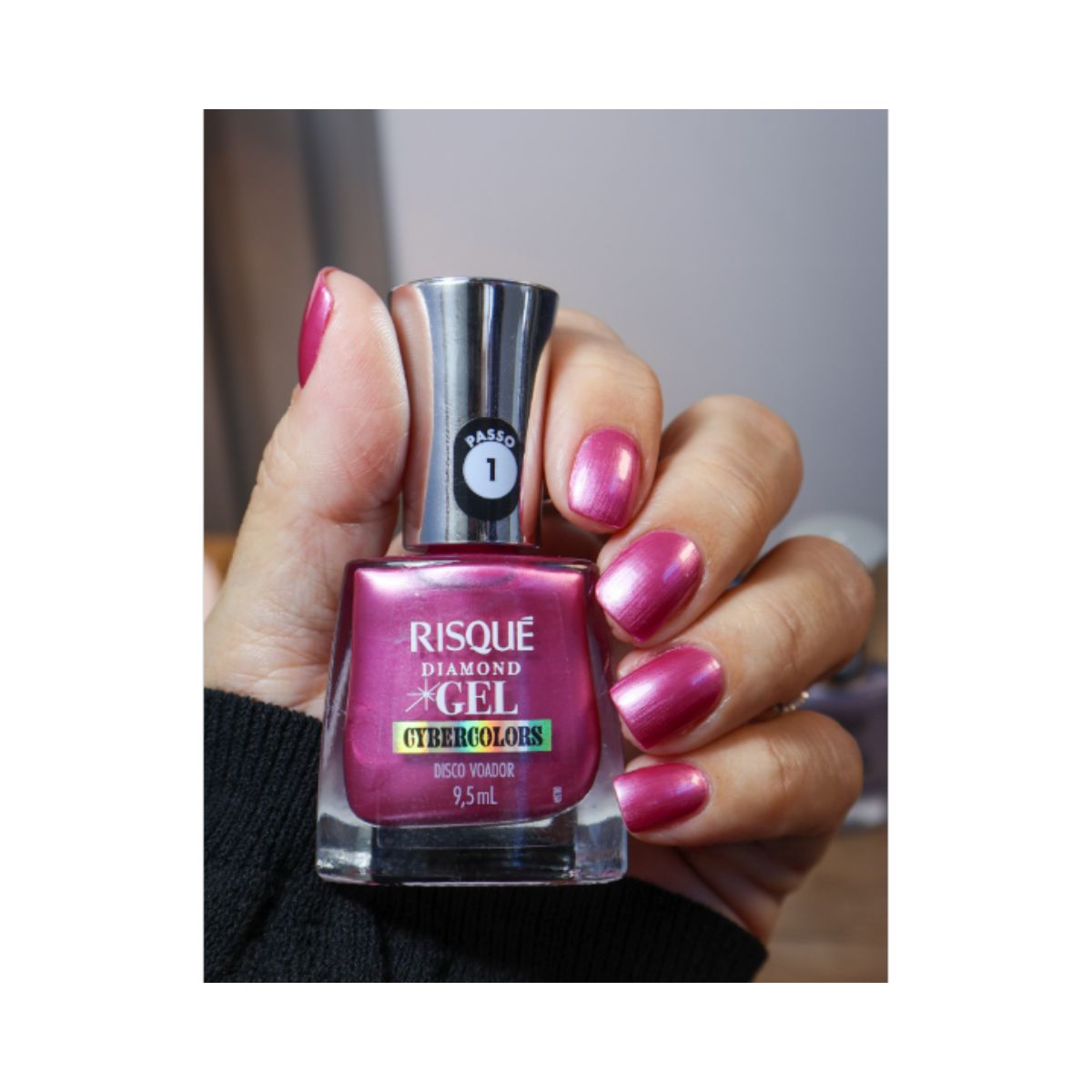 ESMALTE DIAMOND GEL METÁLICO DISCO VOADOR CYBERCOLORS RISQUE 9,5ML