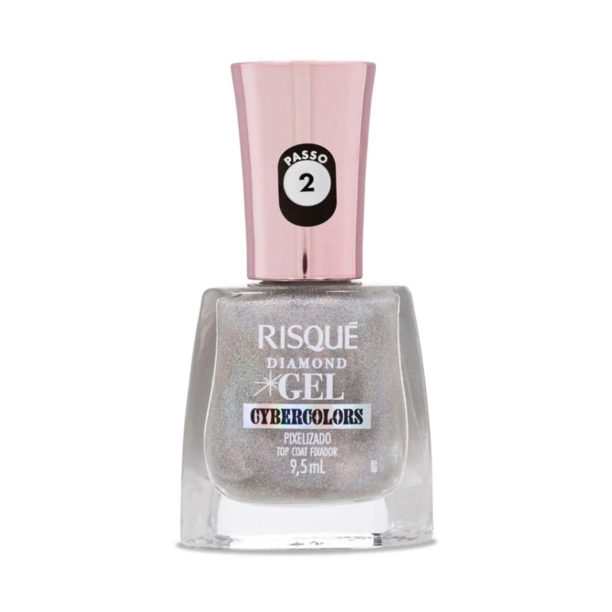ESMALTE DIAMOND GEL TOP COAT PIXELIZADO CYBERCOLORS RISQUE 9,5ML