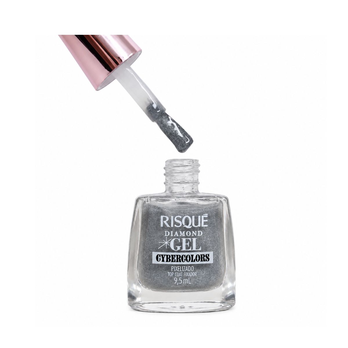 ESMALTE DIAMOND GEL TOP COAT PIXELIZADO CYBERCOLORS RISQUE 9,5ML