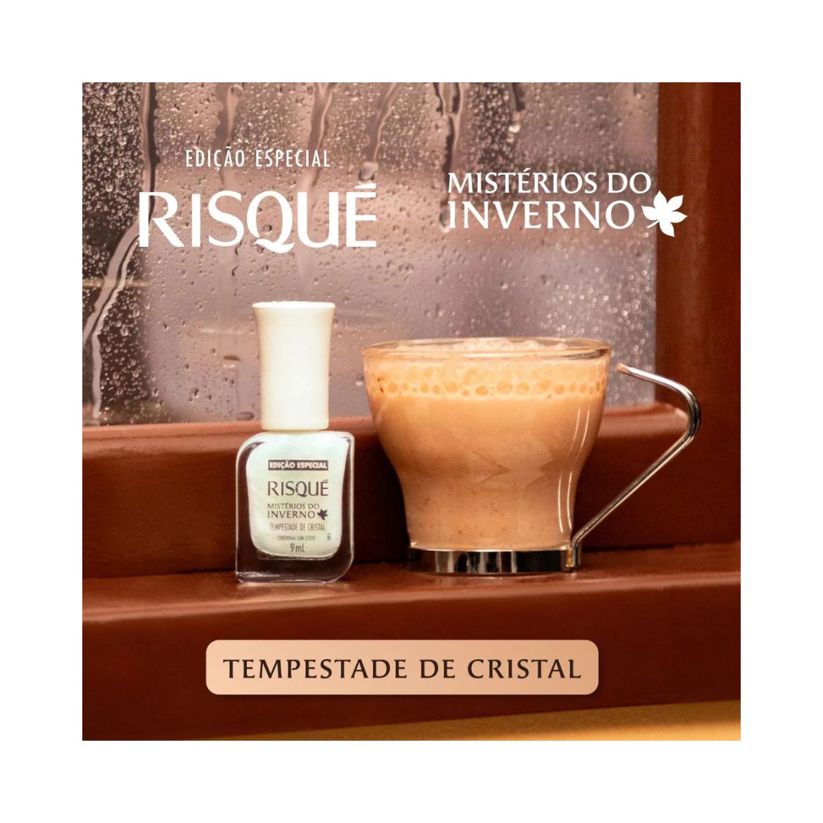 ESMALTE COBERTURA COM EFEITO TEMPESTADE CRISTAL MISTÉRIOS DO INVERNO RISQUE 9ML