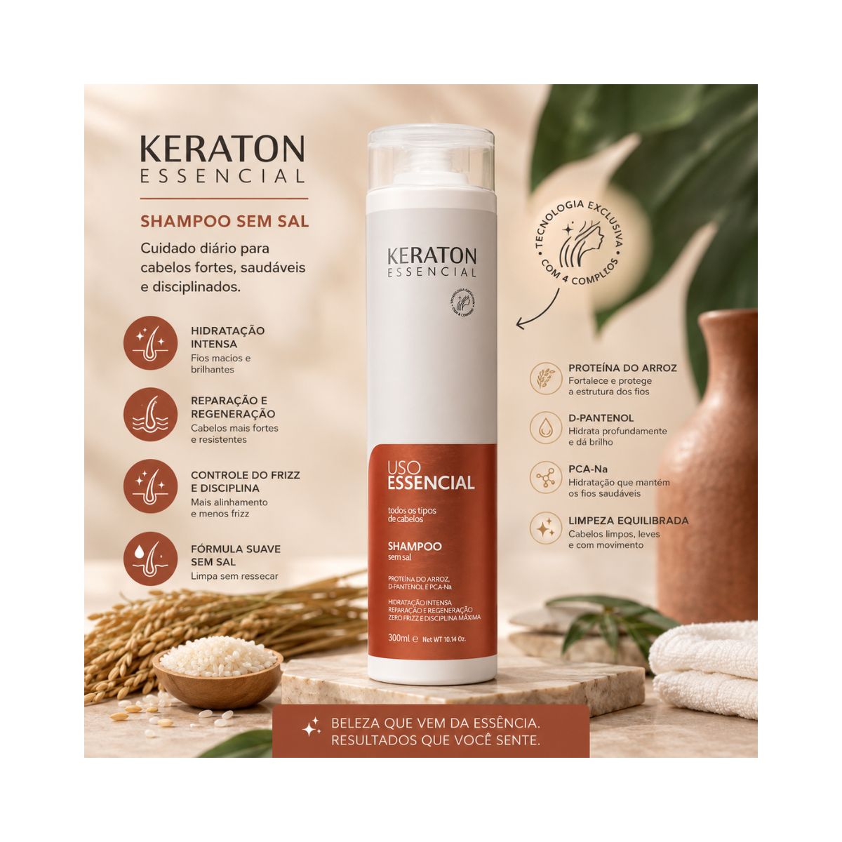 SHAMPOO USO ESSENCIAL KERATON KERT 300ML