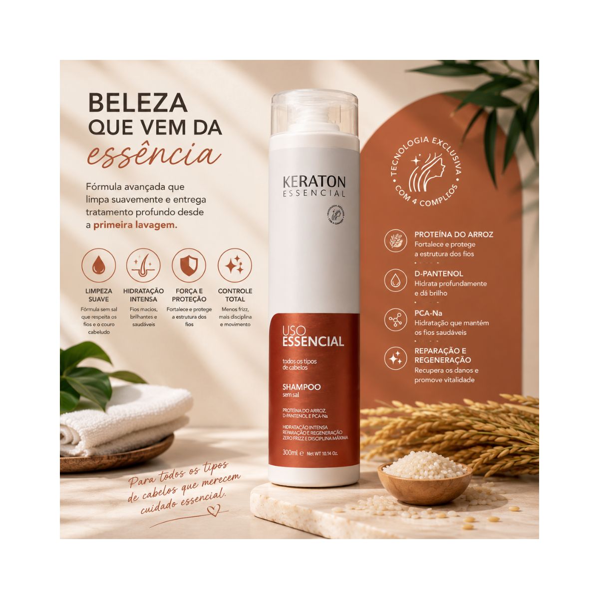 SHAMPOO USO ESSENCIAL KERATON KERT 300ML