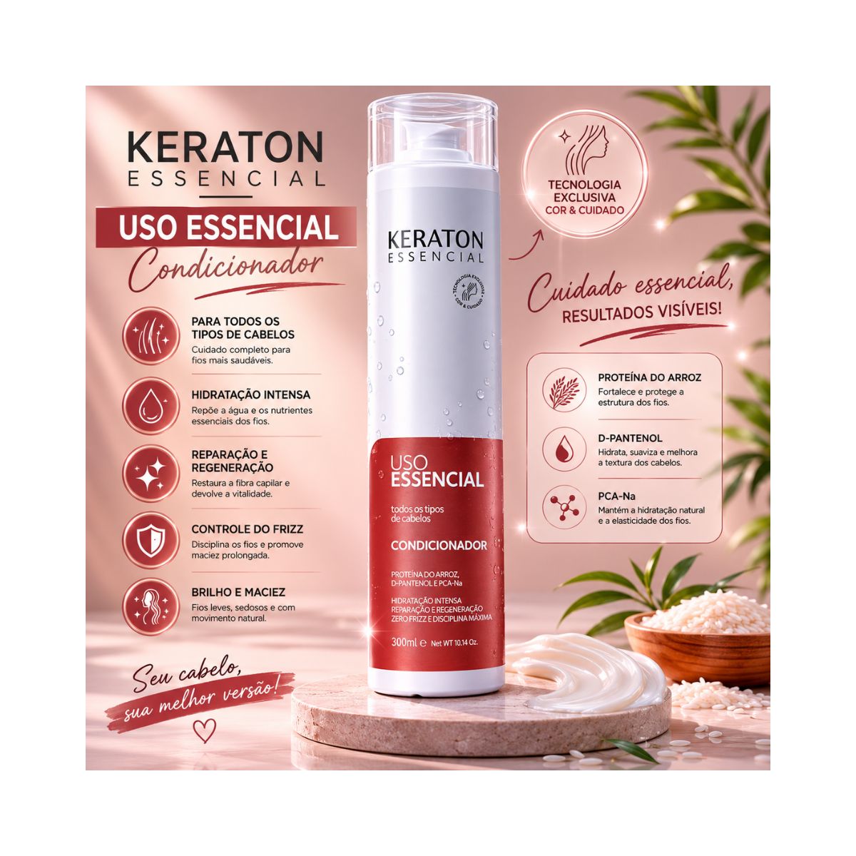CONDICIONADOR USO ESSENCIAL KERATON KERT 300ML