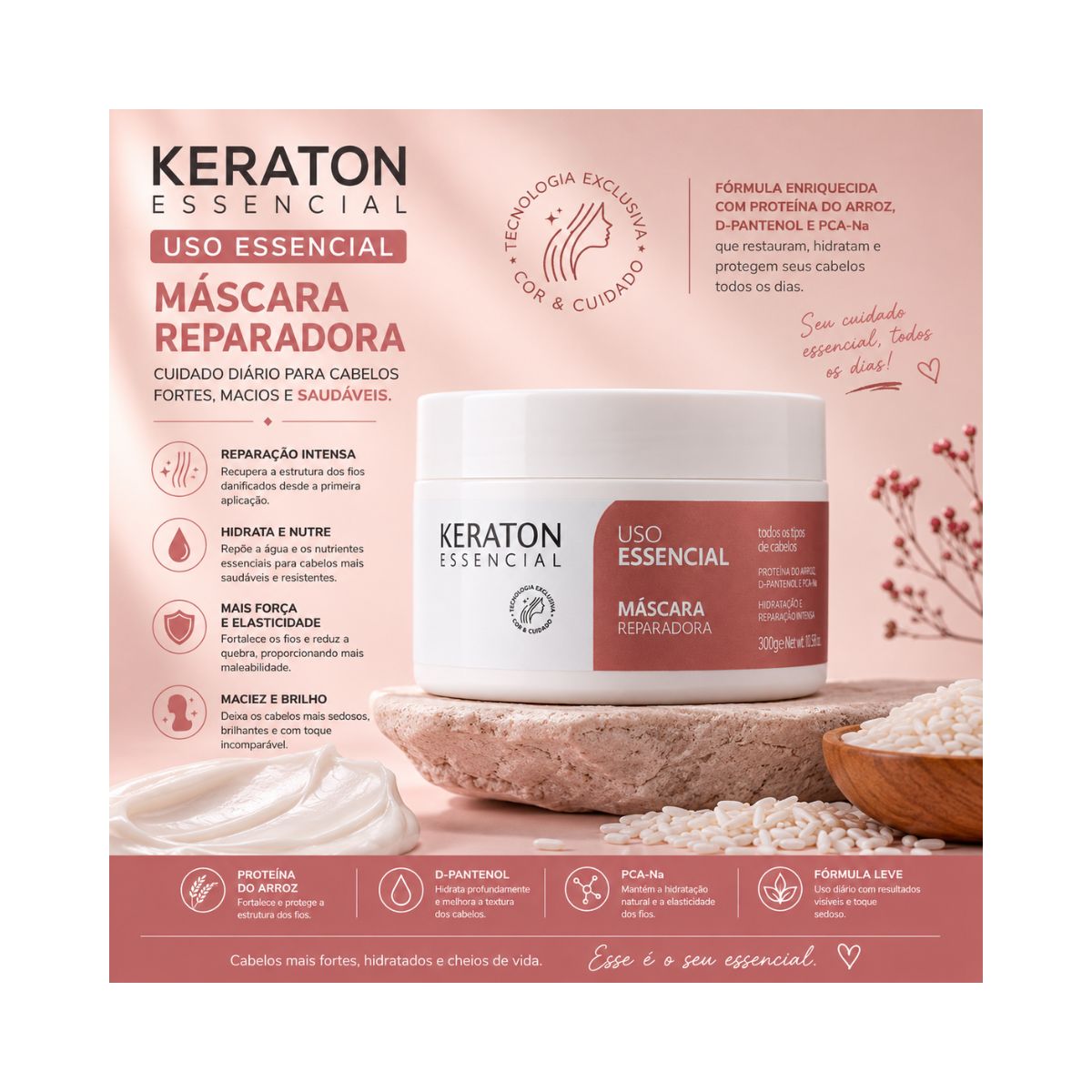 MÁSCARA USO ESSENCIAL KERATON KERT 300G