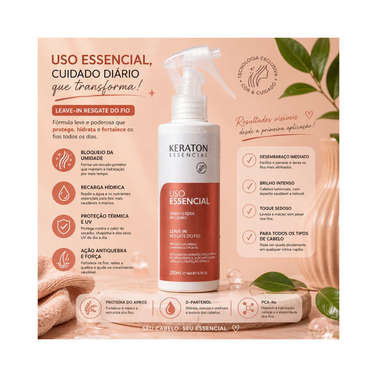 LEAVE IN USO ESSENCIAL KERATON KERT 200ML
