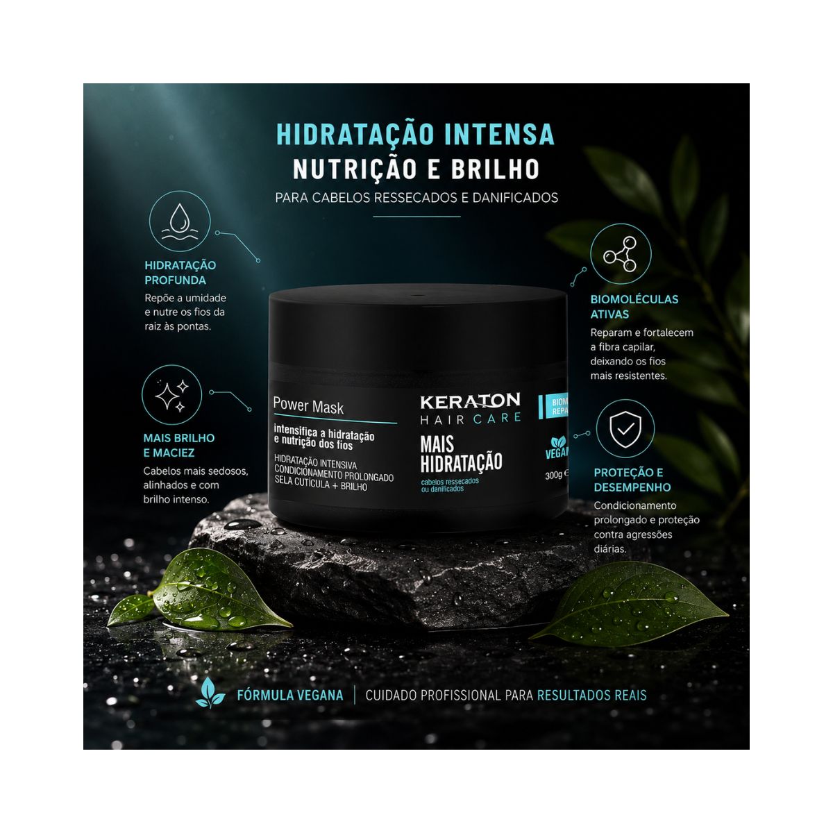 MÁSCARA MAIS HIDRATAÇÃO KERATON KERT 300G