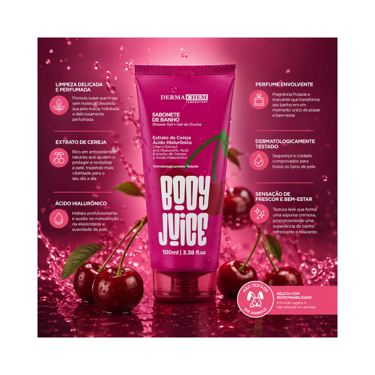 SABONETE DE BANHO CEREJA DERMACHEM 100G