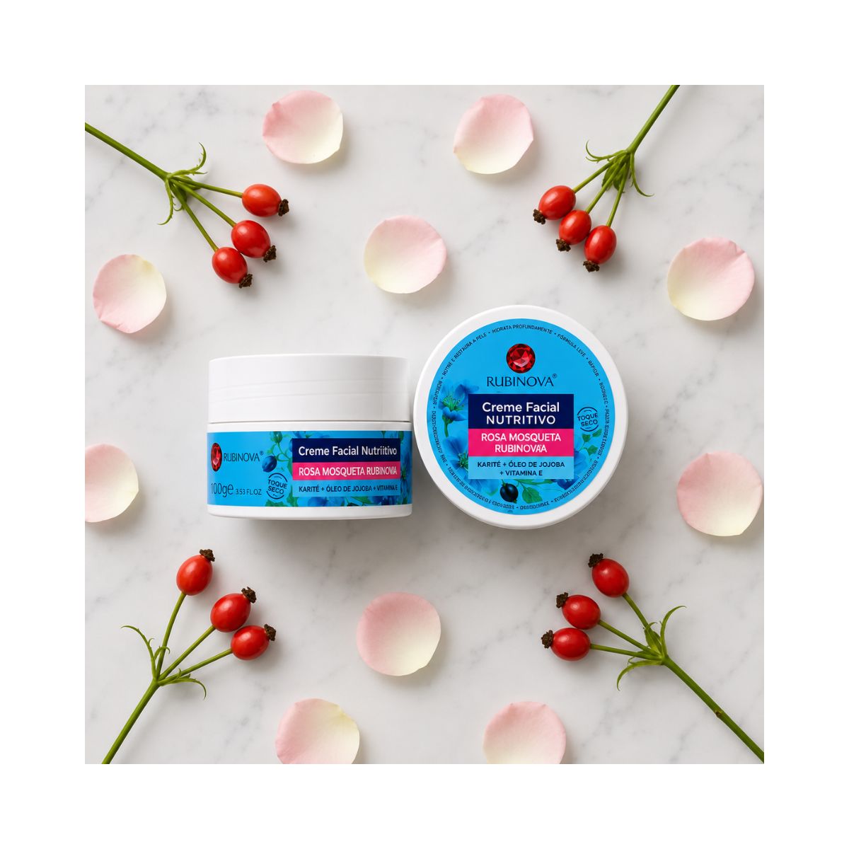 CREME FACIAL NUTRITIVO ROSA MOSQUETA RUBINOVA 100GR