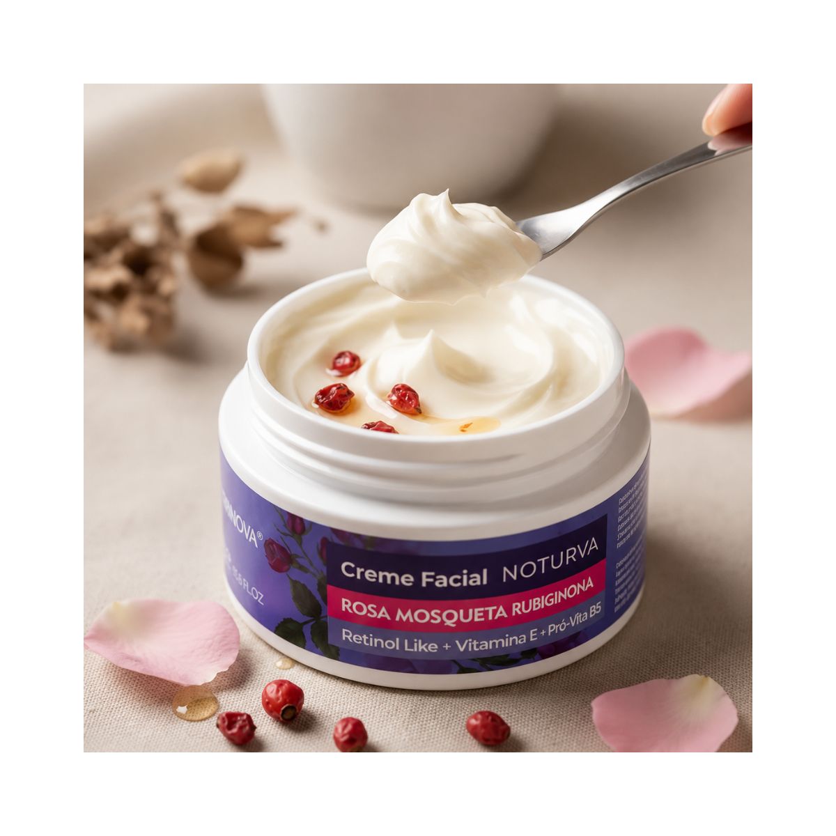 CREME FACIAL NOTURNO ROSA MOSQUETA RUBINOVA 100GR