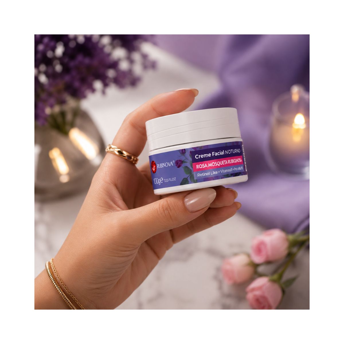 CREME FACIAL NOTURNO ROSA MOSQUETA RUBINOVA 100GR