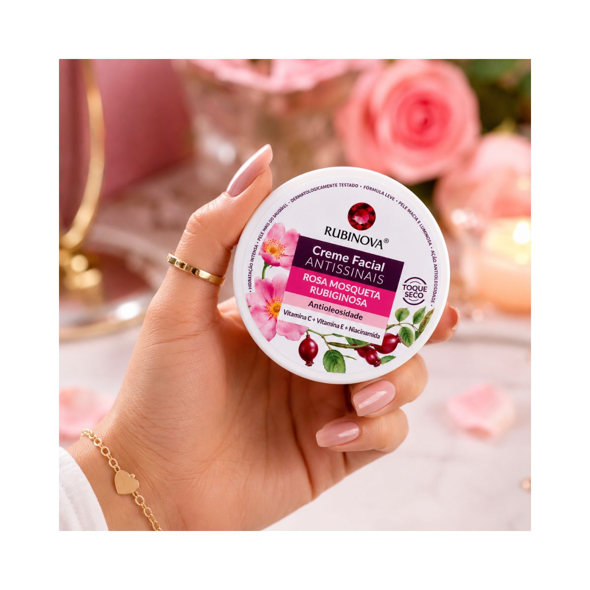 ESFOLIANTE FACIAL EM GEL COM ROSA MOSQUETA RUBINOVA 100G