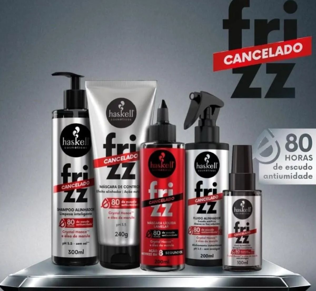 SHAMPOO FRIZZ CANCELADO HASKELL 300ML COM ÓLEO BELLA FEMME 7ML