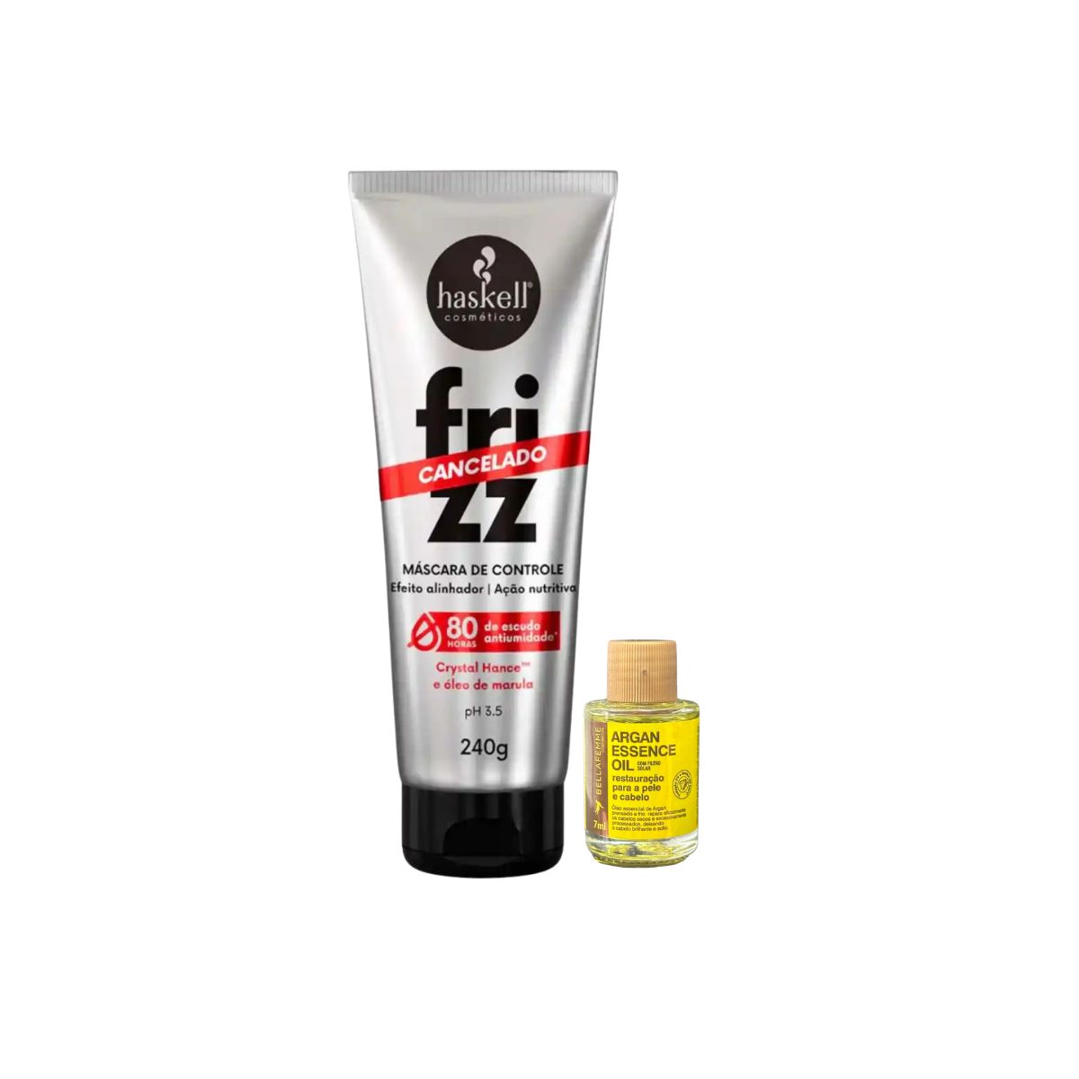 MASCARA FRIZZ CANCELADO HASKELL 240G COM ÓLEO BELLA FEMME 7ML