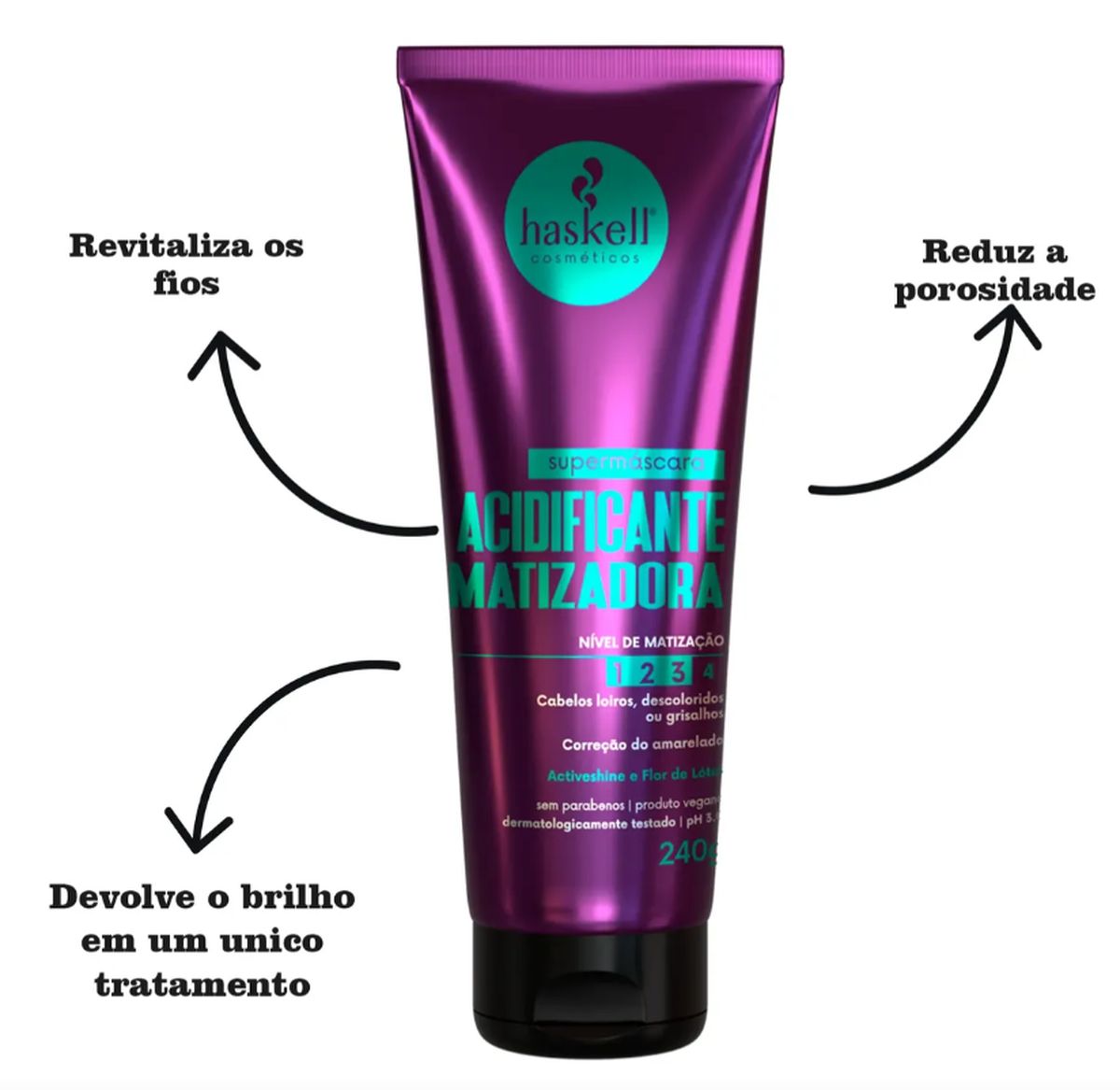 MASCARA ACIDIFICANTE MATIZADORA HASKELL 240G COM ÓLEO BELLA FEMME 7ML