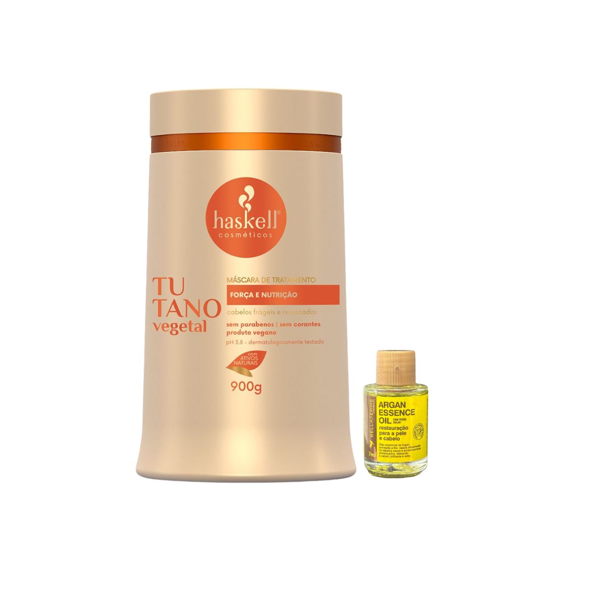 MÁSCARA TUTANO HASKELL 900GR COM ÓLEO BELLA FEMME 7ML