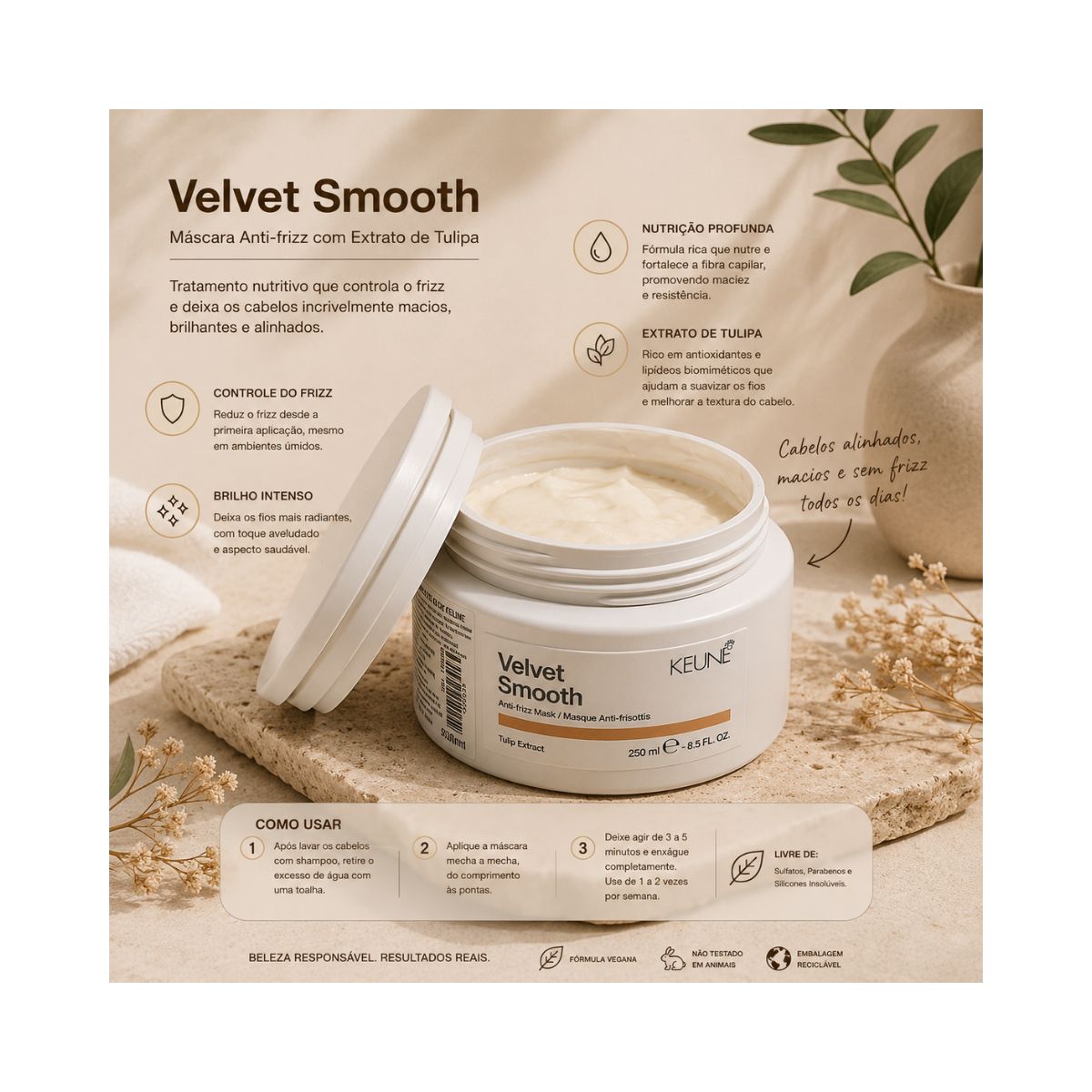 MÁSCARA VELVET SMOOTH KEUNE 250ML