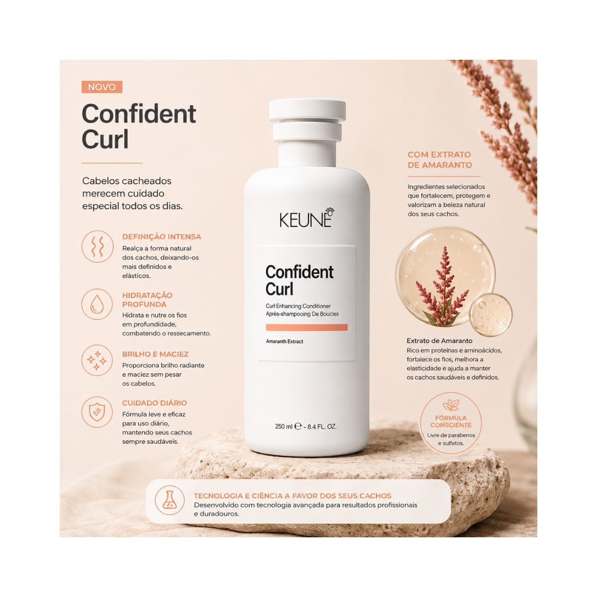 CONDICIONADOR CONFIDENT CURL KEUNE 250ML