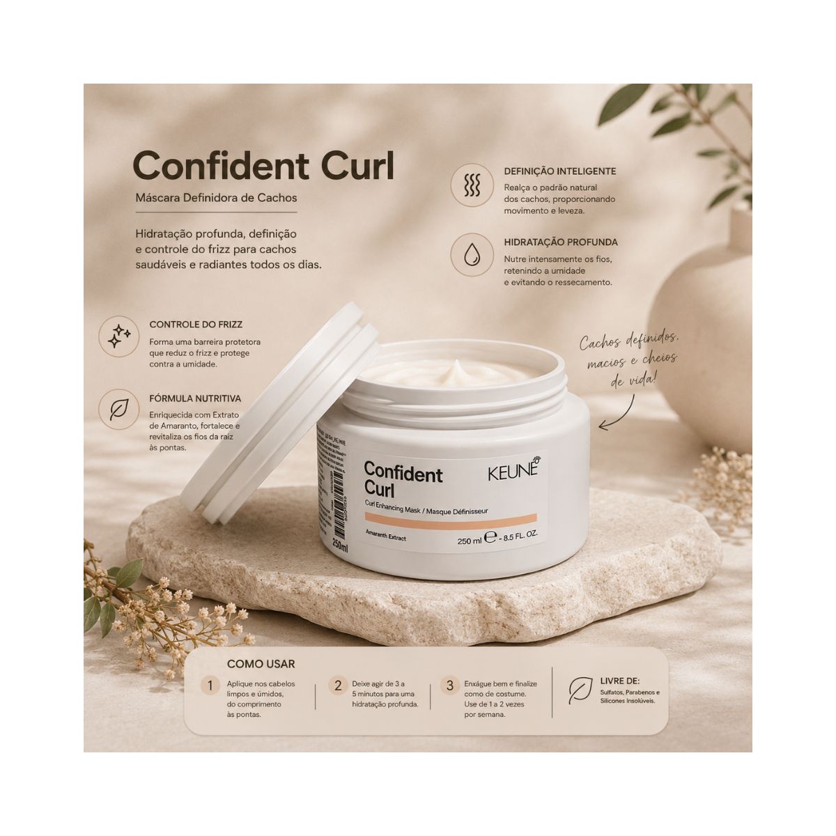 MÁSCARA CONFIDENT CURL KEUNE 250ML