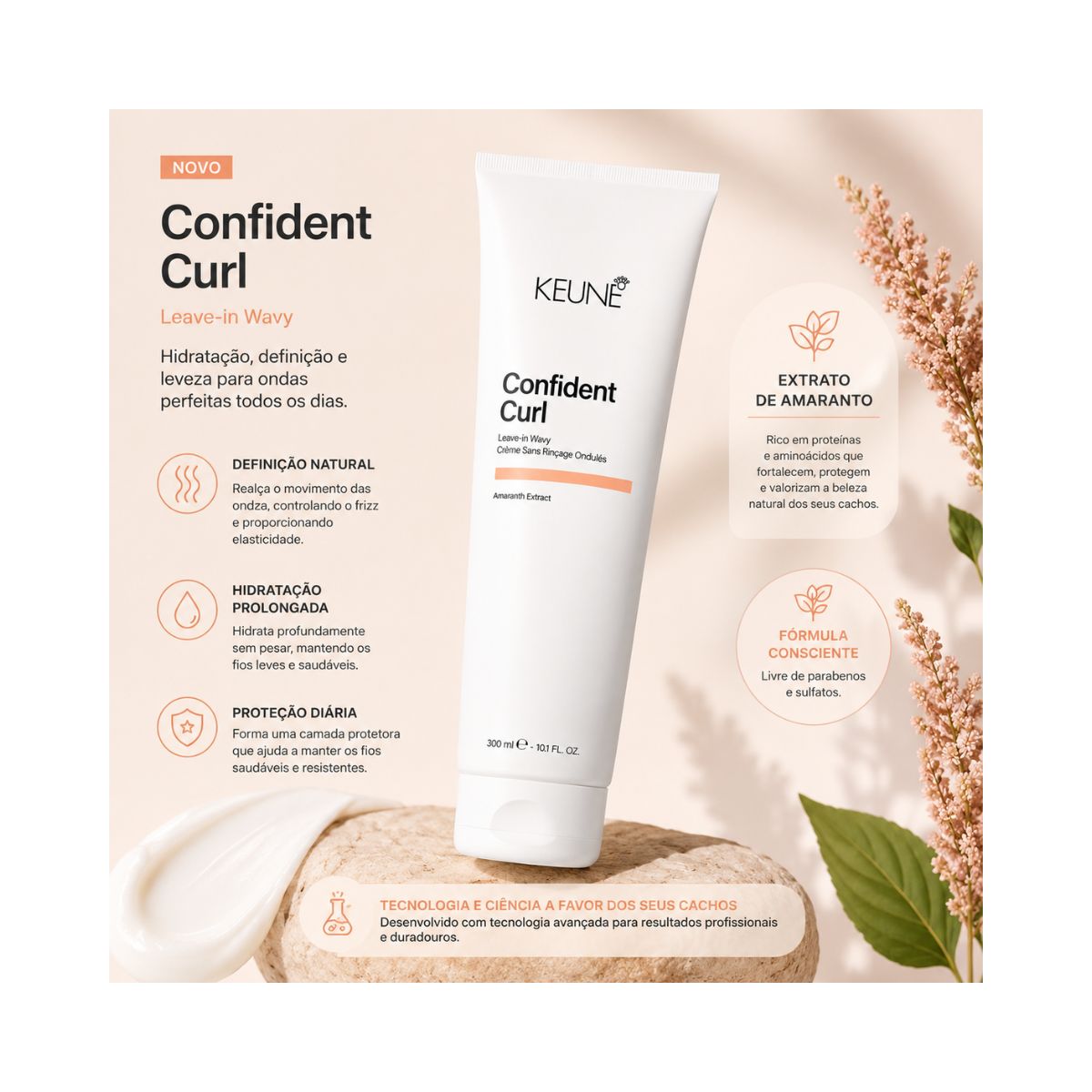 LEAVE-IN CONFIDENT CURL WAVY KEUNE 300ML