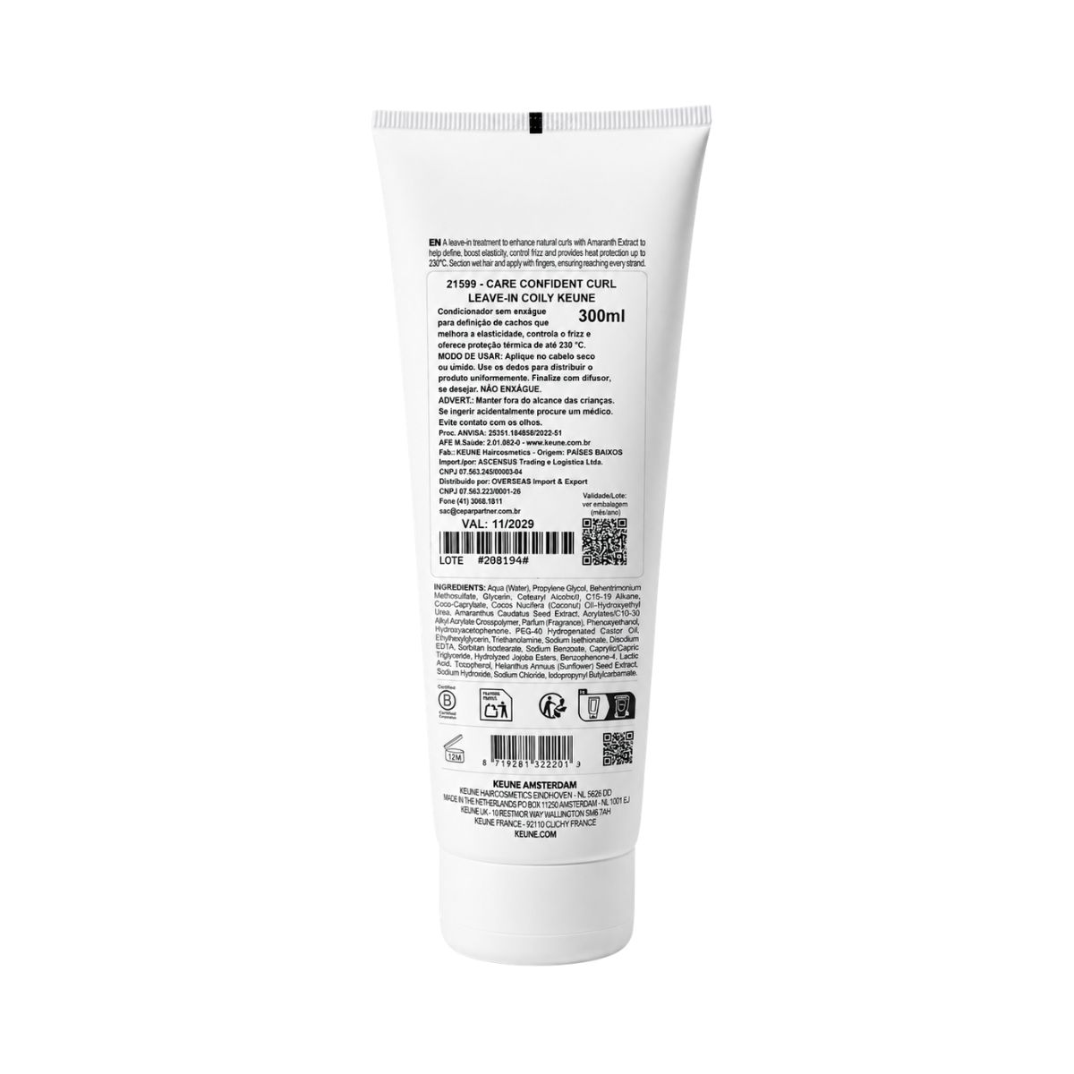 LEAVE-IN CONFIDENT CURL COILY KEUNE 300ML