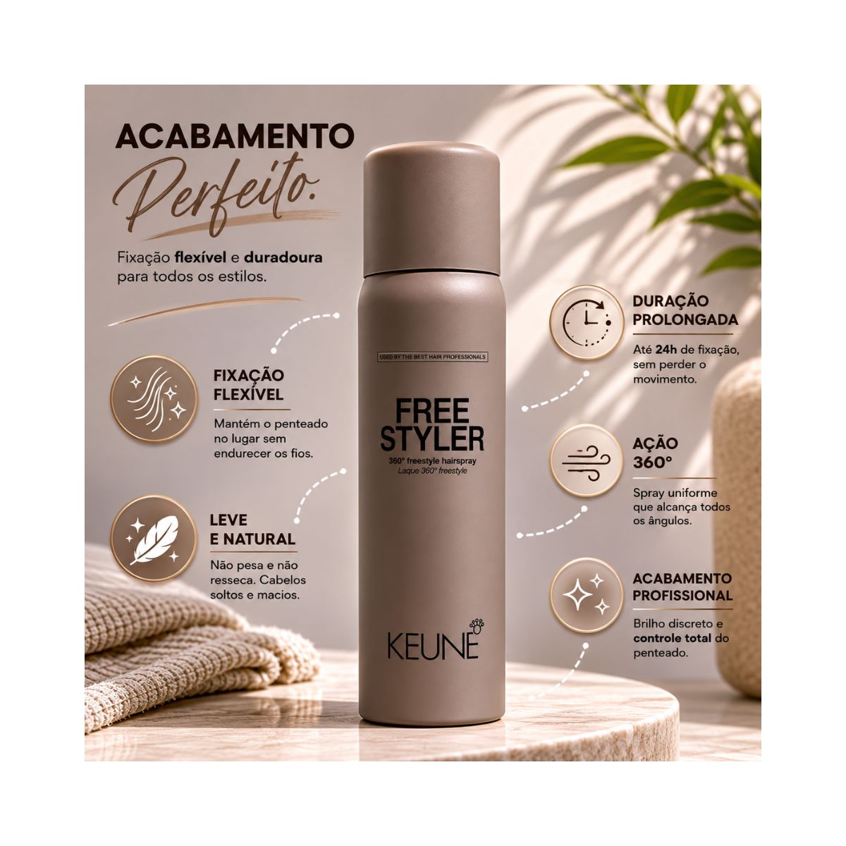 SPRAY DE FIXAÇÃO MÉDIA KEUNE FREESTYLER KEUNE 75ML