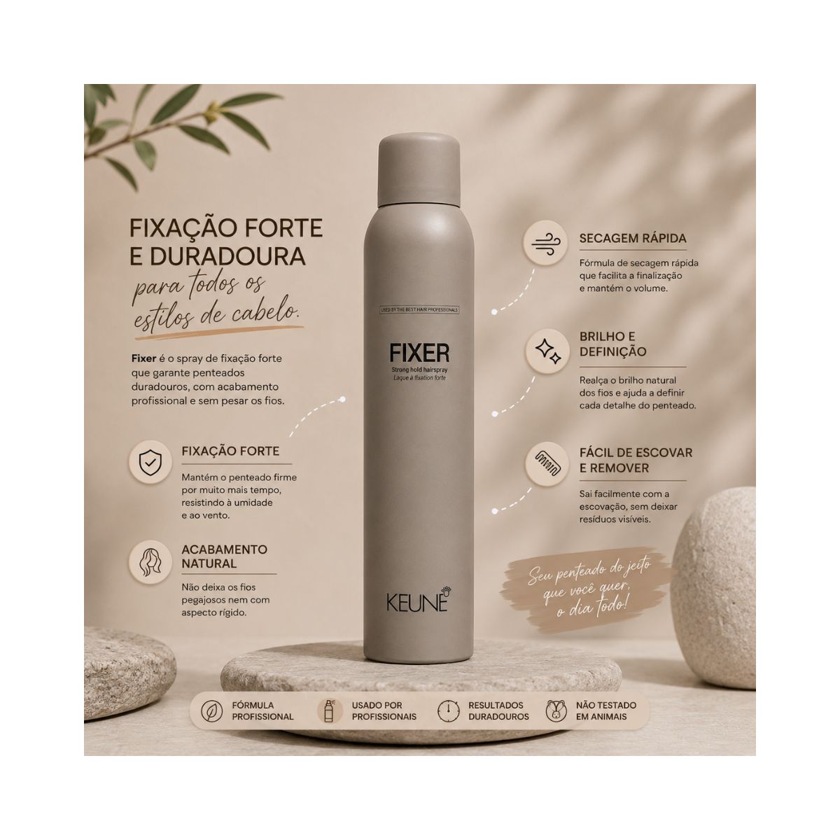 SPRAY DE FIXAÇÃO EXTRA FORTE FIXER KEUNE 300ML