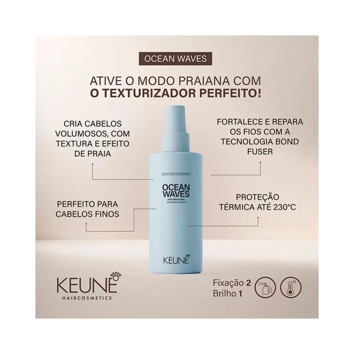 SPRAY TEXTURIZADOR PARA VOLUME OCEAN WAVES KEUNE 200ML