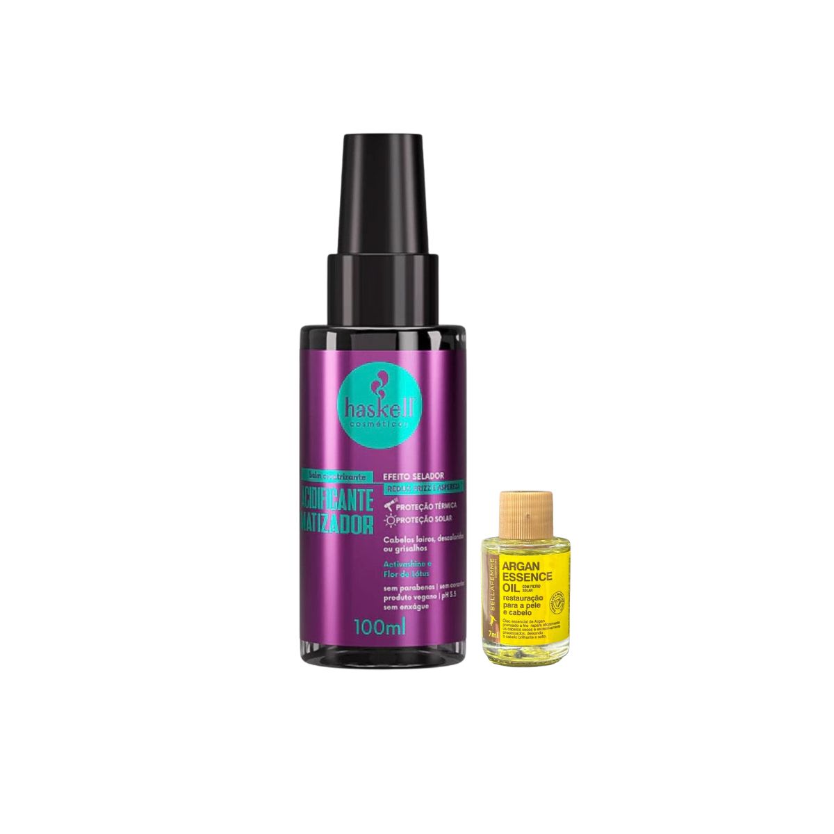 BALM ACIDIFICANTE MATIZADOR HASKELL 100ML COM ÓLEO BELLA FEMME 7ML